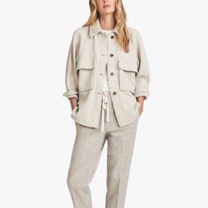 Reiss Oatmeal Nina Wool Over-shirt Women US8
